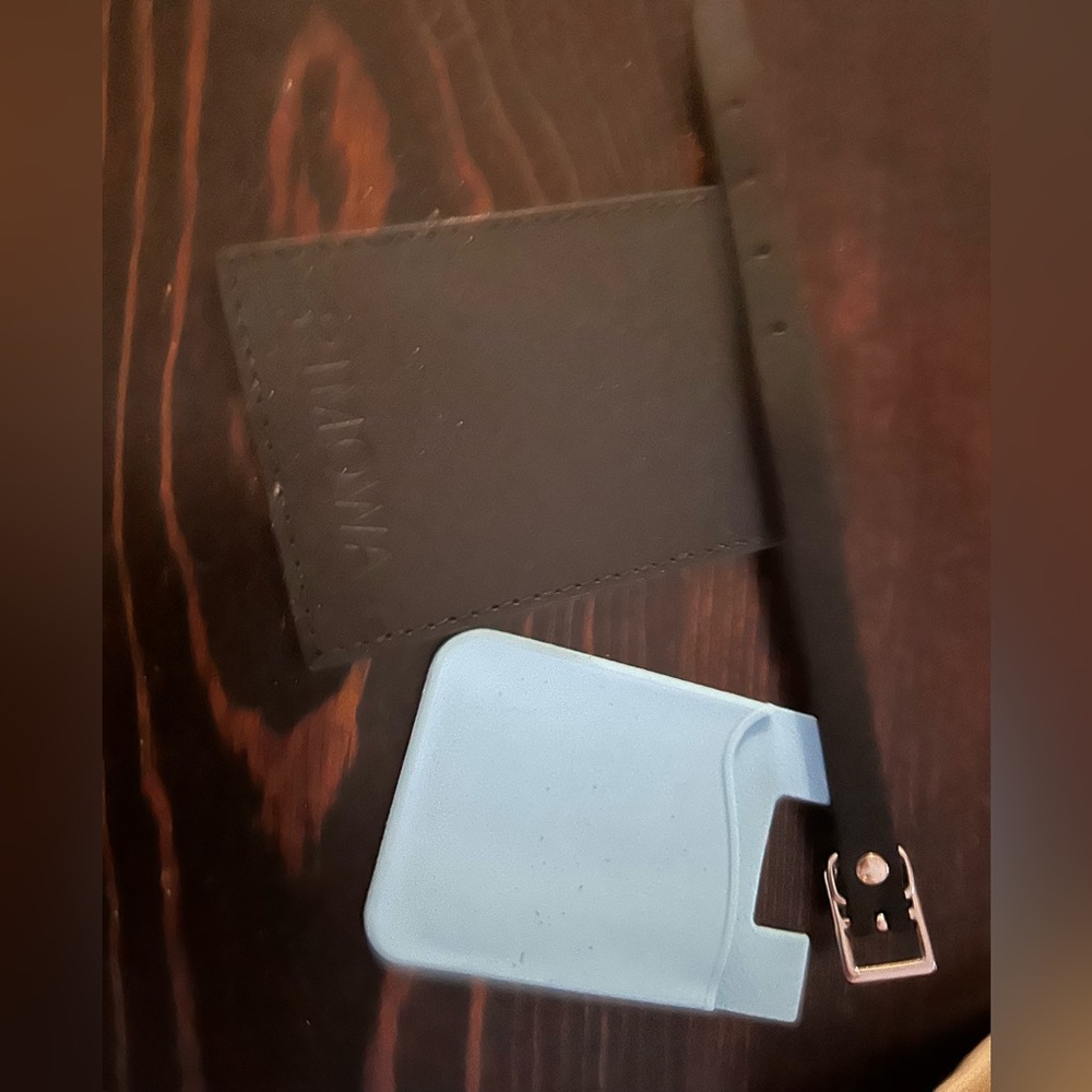 RIMOWA luggage tag leather black new